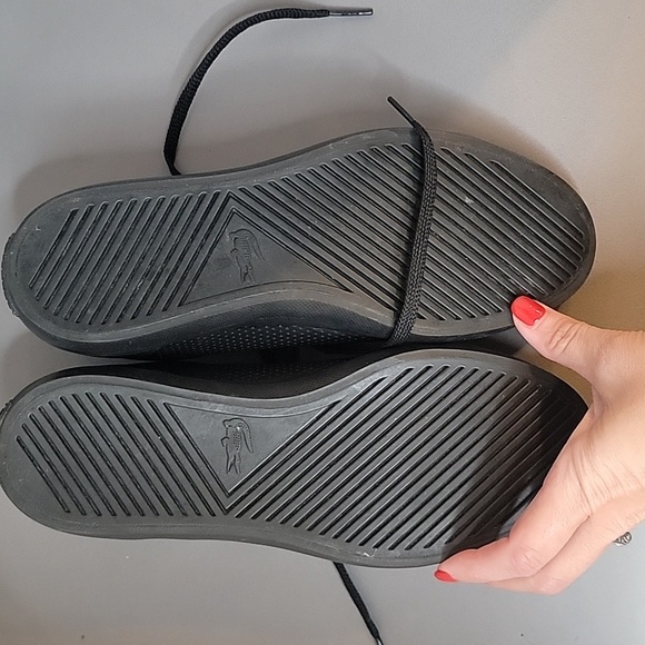 Lacoste Women's Black and Gold Lerond Sneakers Size 7 - Picture 7 of 8